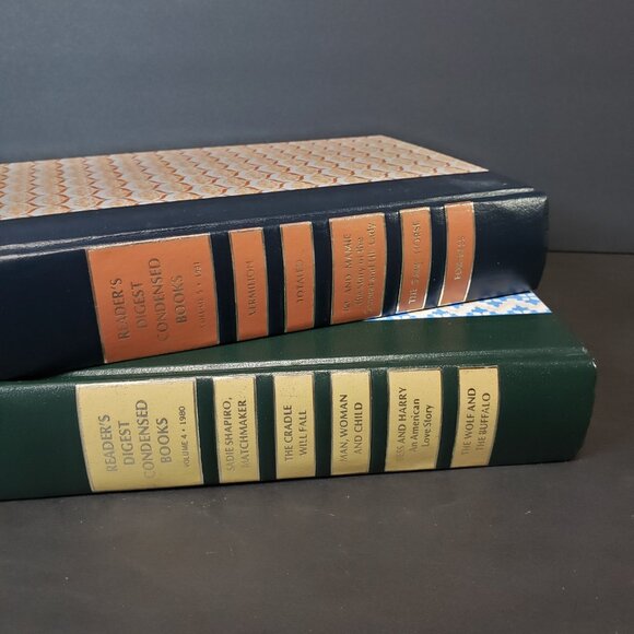 Beautiful Beige and Orange HB Vintage Readers Digest Books 2 Decor Risers - Picture 8 of 8